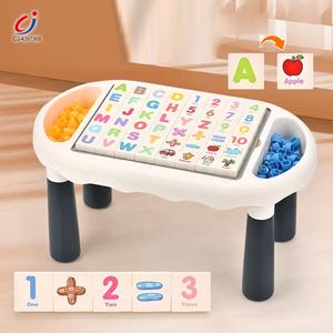 Chengji rompecabezas mesa de dibujo juguetes 3 en 1 DIY alfabeto numérico tablero de dibujo mesa de bloques de construcción educativos - Product Image 2