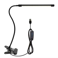 Lampe de lecture moderne flexible à LED avec protection oculaire, économie d'énergie, en ABS, à pince, dimmable 5W, pour chevet, bureau, travail, chambre, USB 6000K