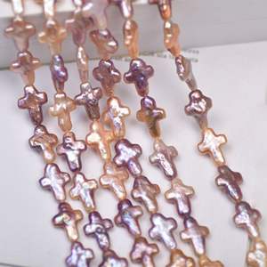 Nuevo Material de Perla Barroca en Forma de Cruz de 11*15mm, Natural, con Fuerte Brillo, Semi-Acabado, para Accesorios de Joyería DIY - Product Image 1