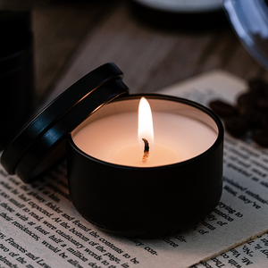 Vela de Cera de Soja Hecha a Mano en Lata Negra Mate de 40g, Paquete de Viaje, Sin Humo, Aromaterapia, para Diwali, Día del Padre, Uso Personalizado con Etiqueta Privada - Product Image 2
