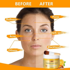 Mascarilla Facial de Arcilla de Cúrcuma para el Cuidado de la Piel, Limpieza Profunda, Antiacné, Etiqueta Privada Personalizada de Fábrica - Product Image 2