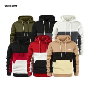 Herbst und Winter ODM Supply Herren Casual Langarm Pullover Hoodie 3D Printed Solid Stitching Sweatshirt - Product Image 1