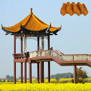 Bahan atap bangunan konstruksi ubin glasir tradisional Cina