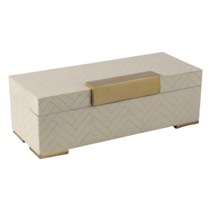 Scatola Decorativa Rettangolare in Resina con Coperchio, Organizzatore per Gioielli, Decorazione Moderna per la Casa, Cofanetto Portaoggetti - Product Image 1