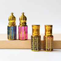 Flacon roll-on en verre doré de 6 ml, conteneur d'emballage vide pour huiles essentielles avec bouchon doré