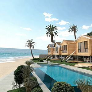 Bungalow <span class=keywords><strong>de</strong></span> Madera con Balcón, Cabaña <span class=keywords><strong>de</strong></span> Madera Prefabricada Personalizada para Hotel o Resort, Casa <span class=keywords><strong>de</strong></span> Madera Prefabricada para Hotel Vacacional - Product Image 2
