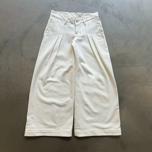 Jean baggy à jambe large avec boucle arrière pour homme, en denim brut japonais selvedge blanc, personnalisable par le fabricant - Product Image 1