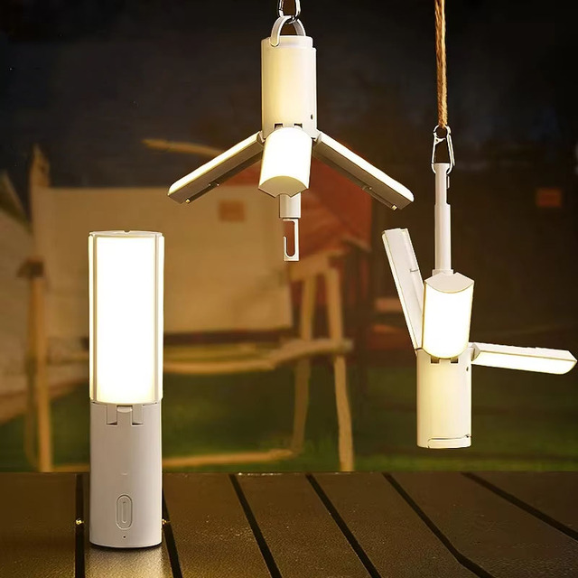 USB Rechargeable 2400mAh High Capacity Folding LED Camping Lantern Outdoor Emergency Hanging Tent Light & Flashlight