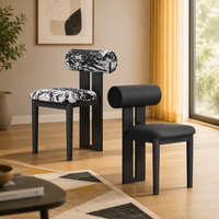 Chaises de restaurant MULIGNA, coussin lavable, revêtement en lin, chaise de salle à manger avec sièges en bois, adaptée aux cafés, hôtels, salles à manger