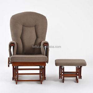 Fauteuil à bascule rembourré à dossier haut pour allaitement, idéal pour chambre d'enfant, chambre à coucher et salon - Product Image 4