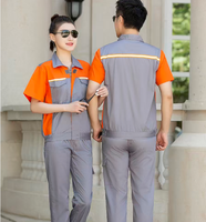 Chemise de travail en coton respirante à manches courtes personnalisée pour l'été, haute visibilité, pour chauffeur, construction, mécanicien, uniforme de travail