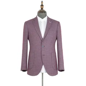 Neue klassische lila karierte hochwertige Mode Business Casual Jacke maßge schneiderte Anzug Blazer