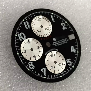 29.8mm acier inoxydable montre bleu blanc Sunburst cadran vert lumineux couronne VK67 mouvement boîtier Mod pièces avec cadran Sunburst - Product Image 3