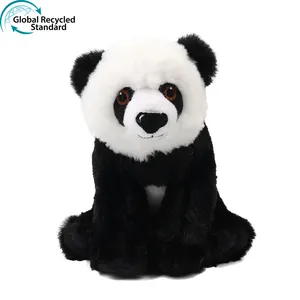 Grs Gerecycled Gevulde Dieren Gemaakt Van Milieuvriendelijke Materiaal Zitpositie Panda Pluche Speelgoed