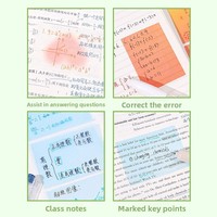 Bloc-notes adhésif coloré de style extractible, PET, 105 feuilles, notes adhésives transparentes aux couleurs dégradées mignonnes pour les étudiants et le bureau