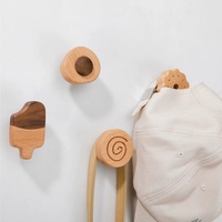 Crochet mural auto-adhésif en bois massif, nouveau, pour salle de bain, chambre à coucher, rangement de vêtements, porte-serviettes, clés, décoration, boutons de placard