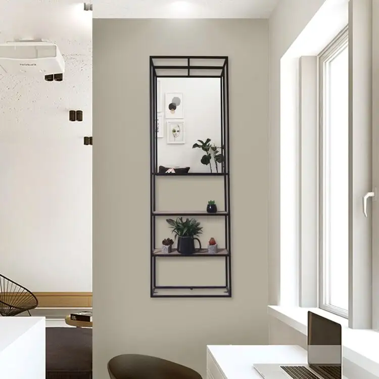 Bookshelf Designs Modern Metal With Mirror Serving Trays Decorative Display Racks Wooden Storage Book Shelves For Living Room