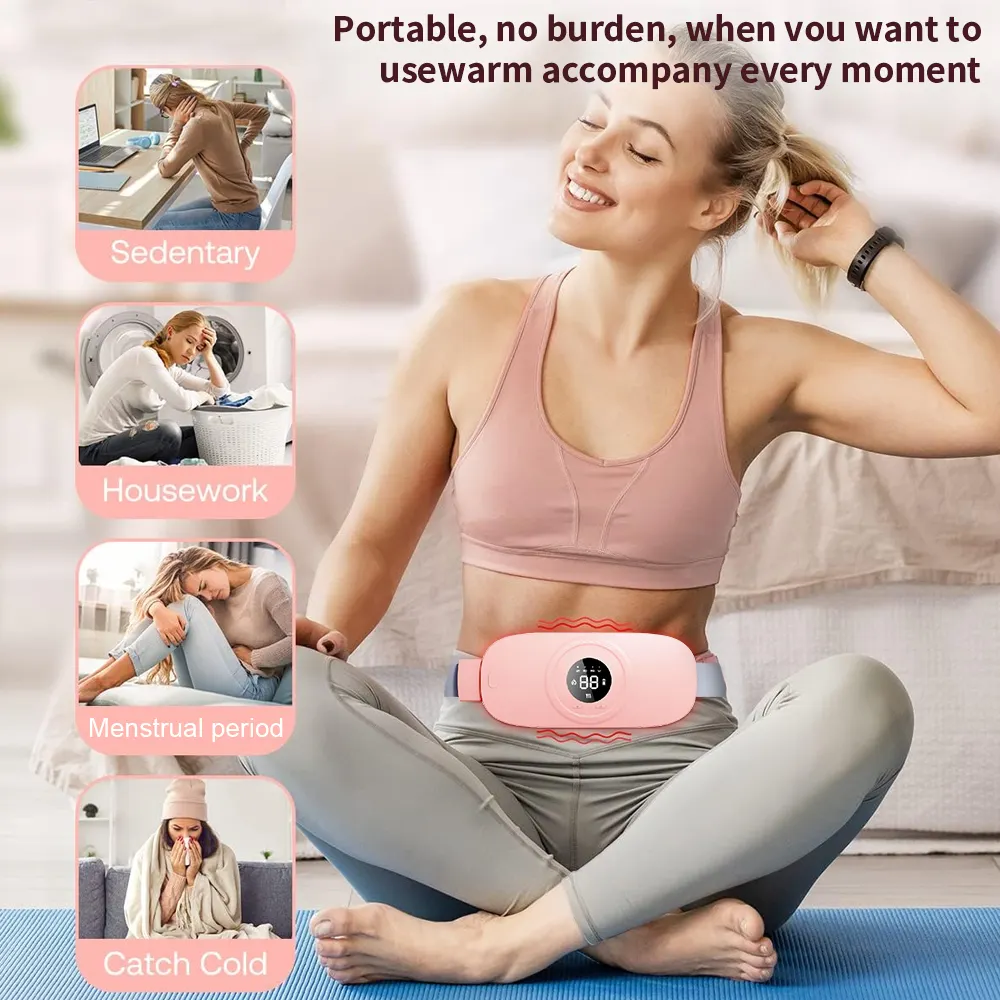 2024 nouveau produit Portable USB charge période de soins menstruels soulagement de la douleur masseur de taille ventre abdominal ceinture de massage chaude