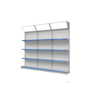 Étagère de rangement pour médicaments de <span class=keywords><strong>pharmacie</strong></span> de supermarché double face, étagère d'affichage en métal légère pour îlot - Product Image 2