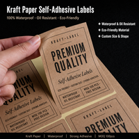Autocollants adhésifs en kraft personnalisés de qualité supérieure pour bouteilles cosmétiques avec impression de logo en feuille d'or pour la vente au détail et l'utilisation alimentaire