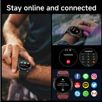 Montre connectée GPS pour homme en acier inoxydable tout métal, étanche IP68, montre de fitness, écran rond, batterie 530 mAh, appels Bluetooth
