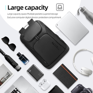 حقيبة ظهر HEROIC KNIGHT مخصصة مقاومة للماء للرجال مع منفذ USB وحقيبة عمل وحقيبة كمبيوتر - Product Image 3