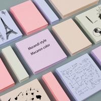 Vente en gros de 100 feuilles de papier Morandi mignon multi taille ensemble de notes autocollantes Macaron couleur notes autocollantes pour enfants