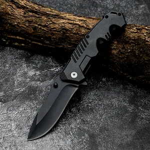 Hot seller stainless steel tactical survival pocket knife with oxidation aluminum handle