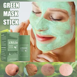 Private Label Organic Green Tea Eggplant Mud Mask Stick Skin Care Acne Treatment Cleansing Blackhead Clay Mask Stick