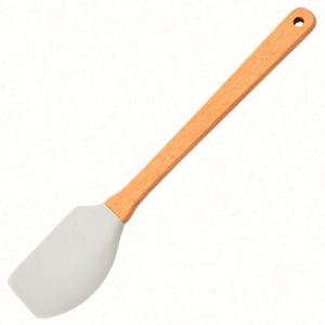 Wholesale Non-Stick Eco-Friendly Flexible Reusable <b>Silicone</b> Wood Handle Multi-Function Oven Safe <b>Baking</b> Pastry Spatula LFGB - Product Image 5
