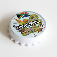 Décapsuleur aimanté pour réfrigérateur, souvenir touristique d'Afrique du Sud, avec logo personnalisé imprimé UV, vente en gros