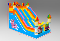 Château gonflable commercial, toboggan gonflable sec arc-en-ciel, toboggan gonflable coloré pour enfants, palais de fée princesse, toboggan gonflable coloré