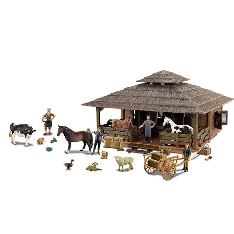 סיטונאי סוס גדר פלסטיק עבור צעצוע חוות פרה בעלי החיים צעצועי סט עם EN71