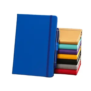 Promotion gift stationery colorful A5/A6 PU leather tie notebook ball metal pen set with nice gift box