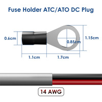 Prix usine 5M 3M 2M 18AWG faisceau d'extension de câblage porte-fusible automobile câble étanche pour Starlink Mini ATC/ATO prise cc