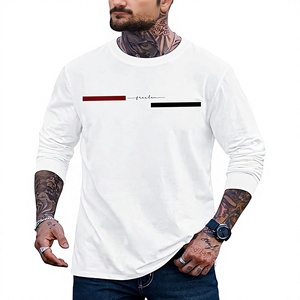Mens Graphic Tshirt Casual Print Stretchy Long Sleeve Crewneck Tee Shirt - Product Image 1