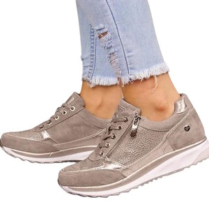 Zapatos Deportivos para Mujer, Tacón Plano, Punta Redonda, Estilo Deportivo Básico, Casual, para Uso Diario, Transpirables, Color Azul Sólido - Product Image 6
