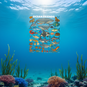 Camiseta Ocean Friends para adultos, unisex, diseño gráfico, vida oceánica, estampado de criaturas marinas - Product Image 3