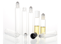 Flacon compte-gouttes en verre pour huiles essentielles de 2 ml à 15 ml avec bille en acier inoxydable et capuchon métallique pour l'aromathérapie