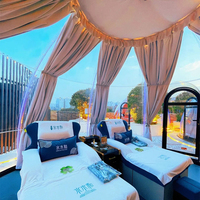 Dôme de luxe de haute qualité pour séjour en plein air, avec fenêtre panoramique, restaurant, maison bulle pour une vue sur les étoiles