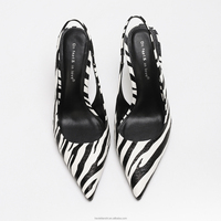 Escarpins à talons hauts imprimé zèbre pour femme, à bout pointu et bride arrière, style stiletto, pour soirée, mariage, chaussures de cérémonie, sexy et tendance