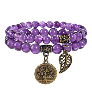 Nouveau <span class=keywords><strong>Bracelet</strong></span> <span class=keywords><strong>de</strong></span> perles <span class=keywords><strong>de</strong></span> pierres précieuses semi-précieuses naturelles <span class=keywords><strong>Arbre</strong></span> <span class=keywords><strong>de</strong></span> <span class=keywords><strong>vie</strong></span> et breloque <span class=keywords><strong>de</strong></span> feuille Chakra Energy Healing Stretch Double Row <span class=keywords><strong>Bracelet</strong></span> - Product Image 5