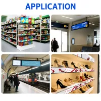 Écran LED d'affichage pour étagère de 19,5, 24 et 28,1 pouces avec animation pour la publicité dans les supermarchés et les ascenseurs, écran LCD étiré en barre