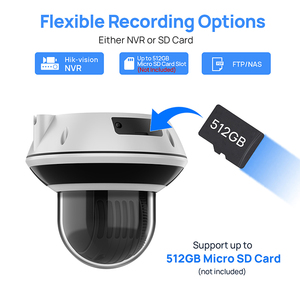 กล้อง IP กลางแจ้ง4K 8MP POE กล้องรักษาความปลอดภัยแบบโดม PTZ IP 5X ซูมออปติคอลขนาด<span class=keywords><strong>2.7</strong></span>-<span class=keywords><strong>13.5</strong></span>มม. การตรวจจับยานพาหนะของมนุษย์ระบบเสียง2ทาง - Product Image 2