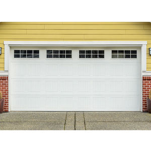 Porte de <span class=keywords><strong>garage</strong></span> sectionnelle moderne en aluminium, acier et verre pour villa, écoénergétique, étanche, tailles 16x8/8x7, garantie 5 ans et plus - Product Image 1