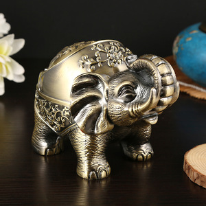 Cenicero de Metal Personalizable de Lujo Moderno con Diseño de <span class=keywords><strong>Elefante</strong></span> de Viaje de Tailandia, Resistente al Viento, Accesorios para Fumar, Decoración de Escritorio - Product Image 6