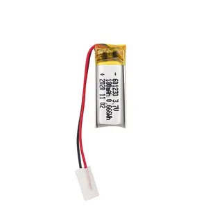 Baterai polimer Lipo 3.7 Li Mini 180 v 601230 mah kecil dengan Pcb dan konektor Jst