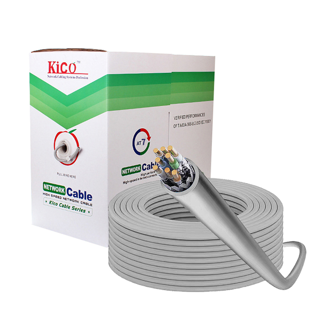 OEM Factory Cat7 Network Cable 4 Pair 23AWG Bare Copper Shielded SSTP High Speed 1000ft Cat 7 LAN Communication Cables