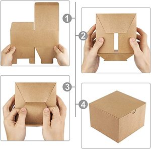 Eupako Brown Gift <b>Boxes</b> 5x5x3.5 Kraft Paper Gift <b>Boxes</b> with Lids for Gifts, Crafting, Wedding, Birthday, Party, <b>Cupcake</b> - Product Image 3