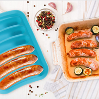 Moule en silicone alimentaire personnalisé à 6 cavités pour saucisses, hamburgers et hot-dogs, outil de cuisson DIY fait maison